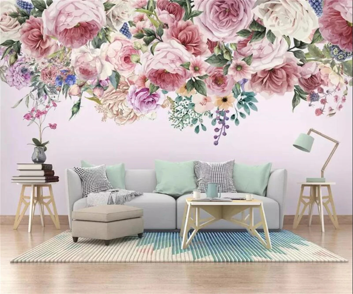 

Beibehang индивидуальные экологически чистые современные обои в европейском стиле ретро роза 3D стерео тисненые обои для ТВ-фона