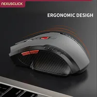 NEXUSCLICK Wireless Optoelectronic Mouse,1600DPI 6 Silent clicks New Game&Craft Gift Mice in Stock USB Receiver for Office Gamer 5