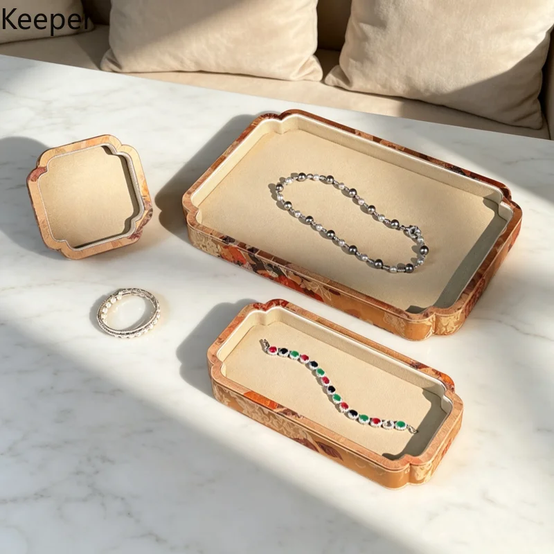

Ancient Style Jewelry Display Tray, Ring Necklace Bracelet & Beads Holder, Photography Prop for Shop Counter