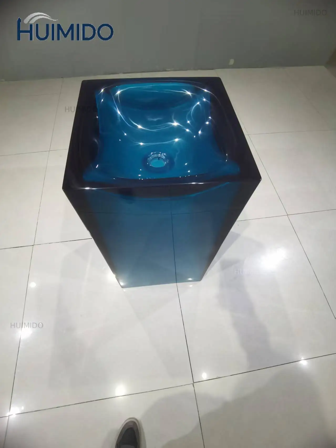 Bathroom Resin Freestanding Pedestal Washbasin Floor Mounted Vanity Hand Vessel Sink RS3035