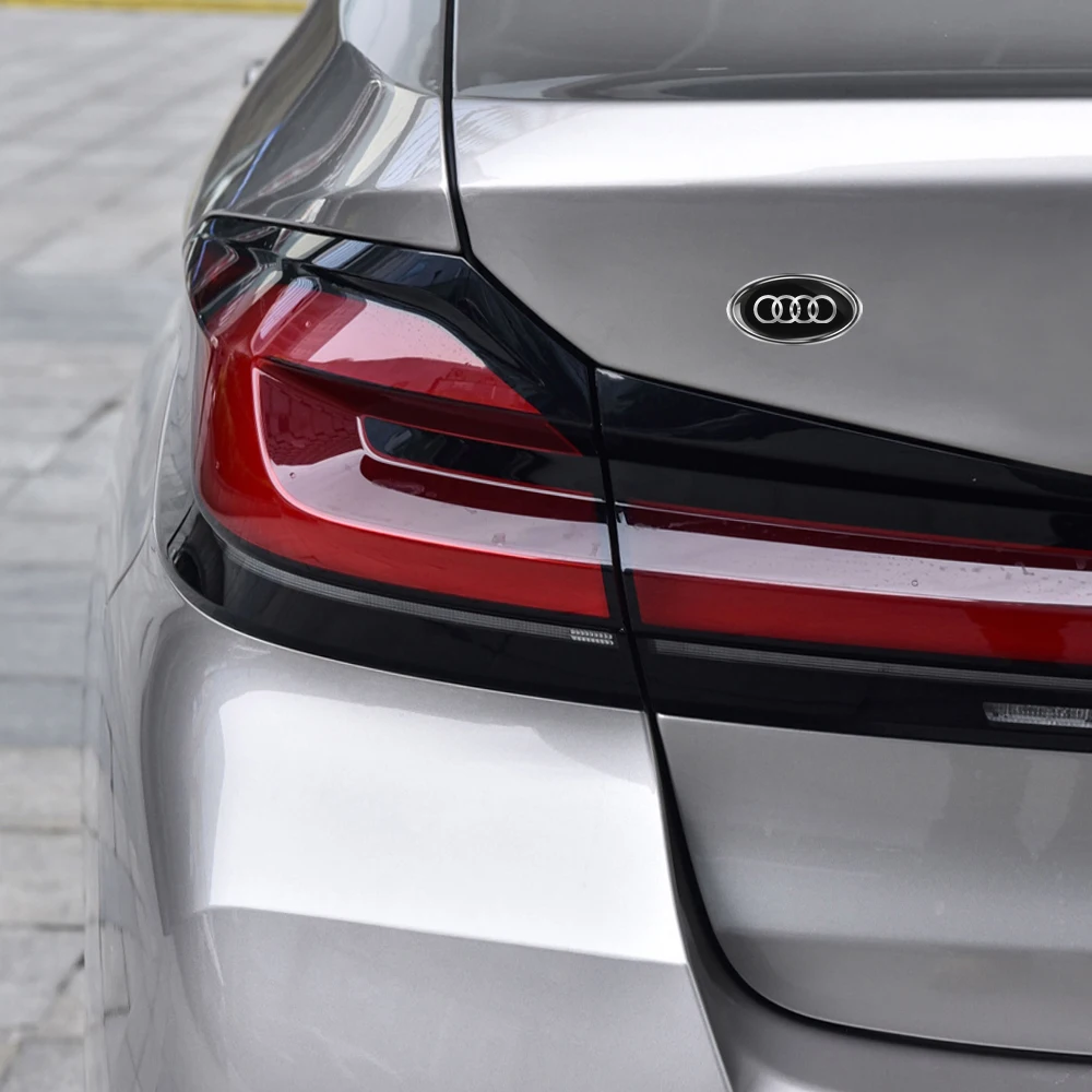 3D Car Oval Aluminum Cover Emblem Sticker Auto Accessories For Audi Sline Quattro Q3 Q5 Q7 A1 A2 A3 A4 A5 S3 S5 SQ5 SQ7 RS5 RS7