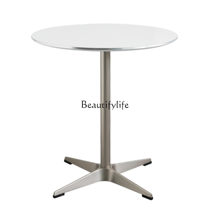 

Aluminum alloy table household modern simple fireproof board small round table