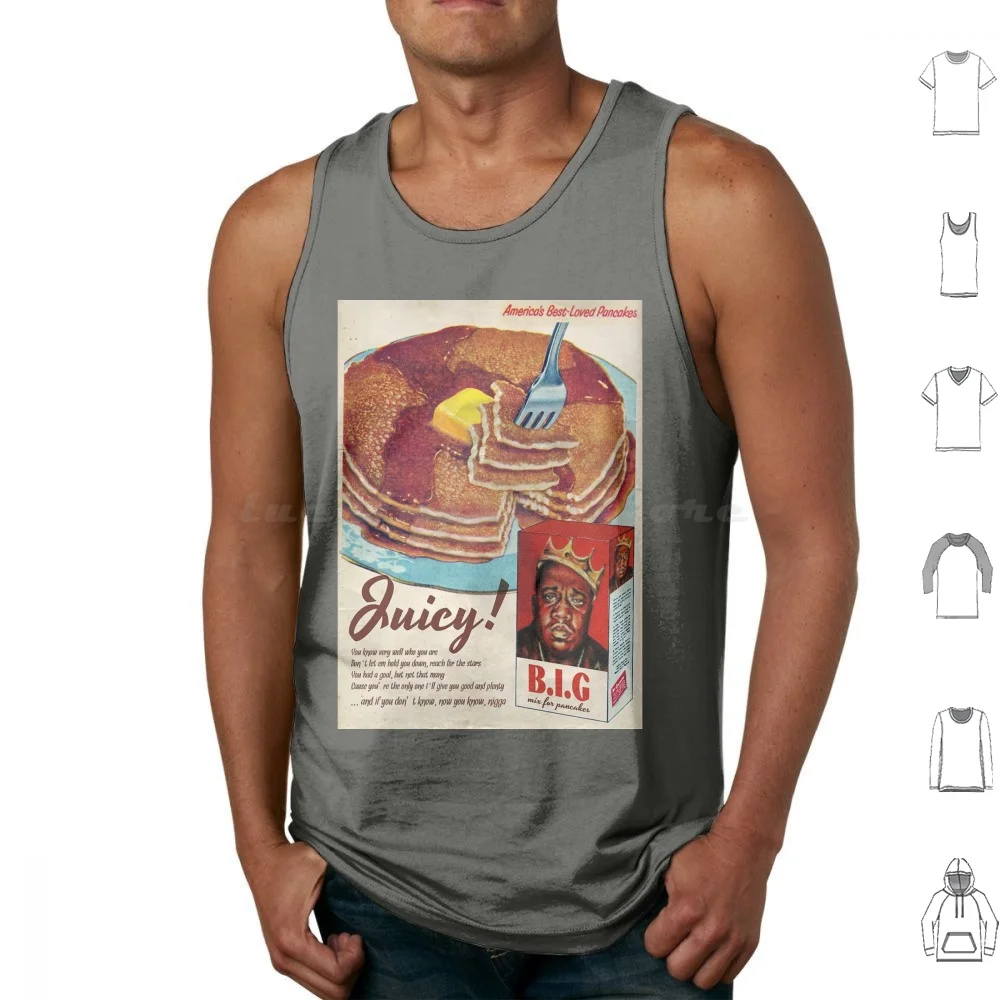 Pancakes Tank Tops Vest Sleeveless Vintage Ad Retro Mashup Classic Hiphop Rap