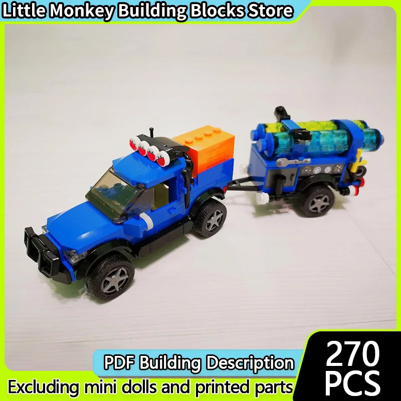 

City Car Model MOC Building Bricks 4x4 Rescue Vehicle With Trailer Modular Technology Children Holiday Gifts Assemble Toys Suit
