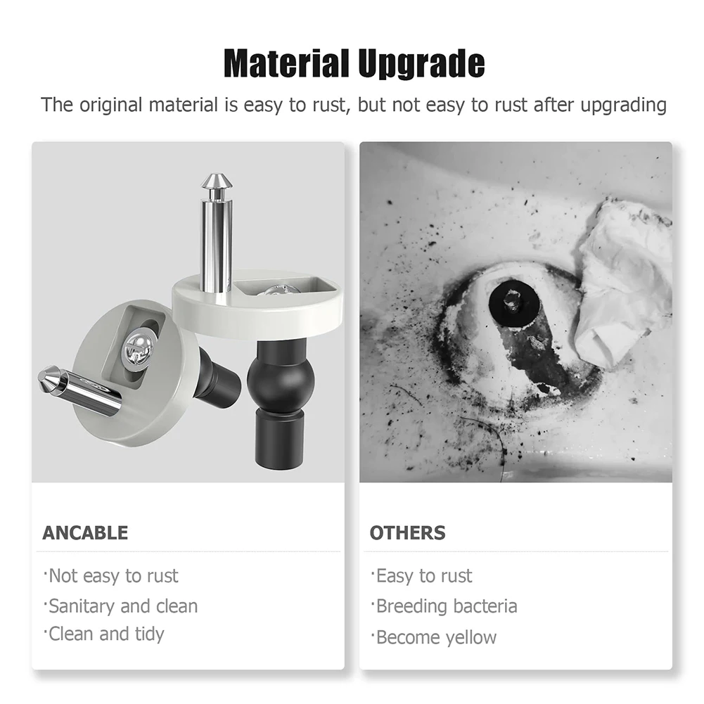 Toilet Seat Bolts & Screws Quick Release Top Hinge Fixings Expanding Rubber Top Nut Screws Universal Toilet Seat Replacement Kit