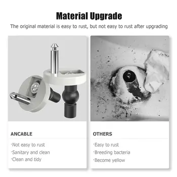 Šrouby a vruty k záchodovému sedátku, rychloupínací upevnění horního pantu, rozpínací gumové horní matice, šrouby, univerzální sada pro výměnu záchodového sedátka 10 nejlepší prodej šrouby na toaletní sedátko - №3