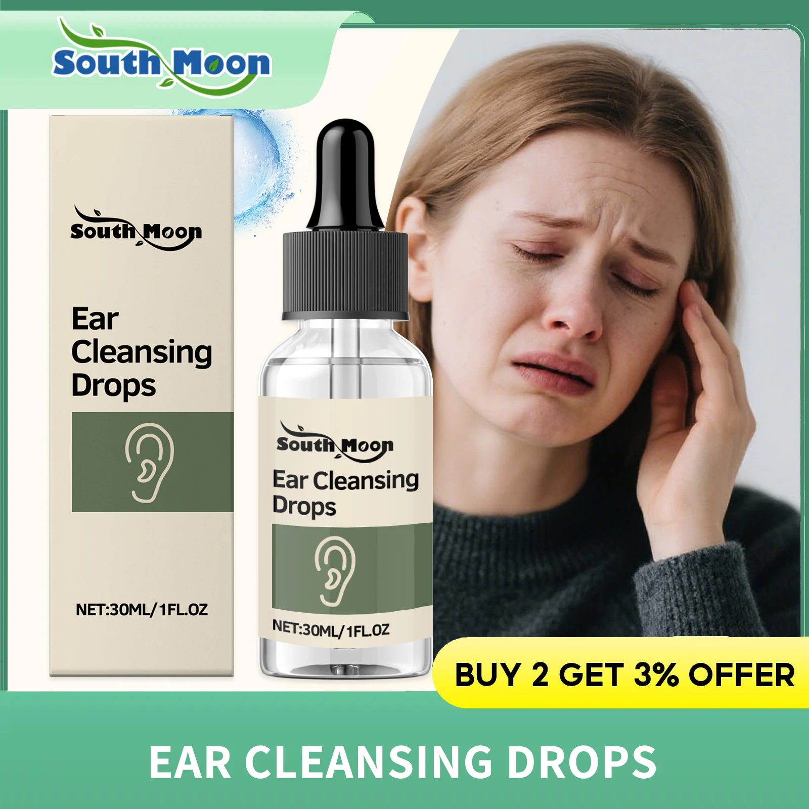 

Ear Cleaning Drops for Adult Earwax Remover Softener Clogged Ears Cleaner Dry Itchy Ears Repair Improve Tinnitus Ear Care Liquid