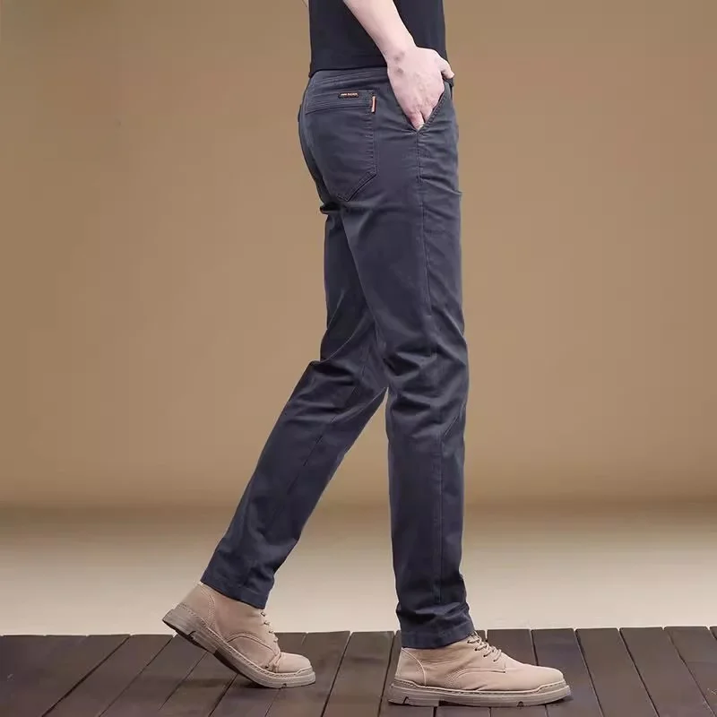 

Men's Slim Fit Casual Pants Pure Color Spring 2024 Faionable Versatile Long Trousers Youthful Energy Sle ket D...