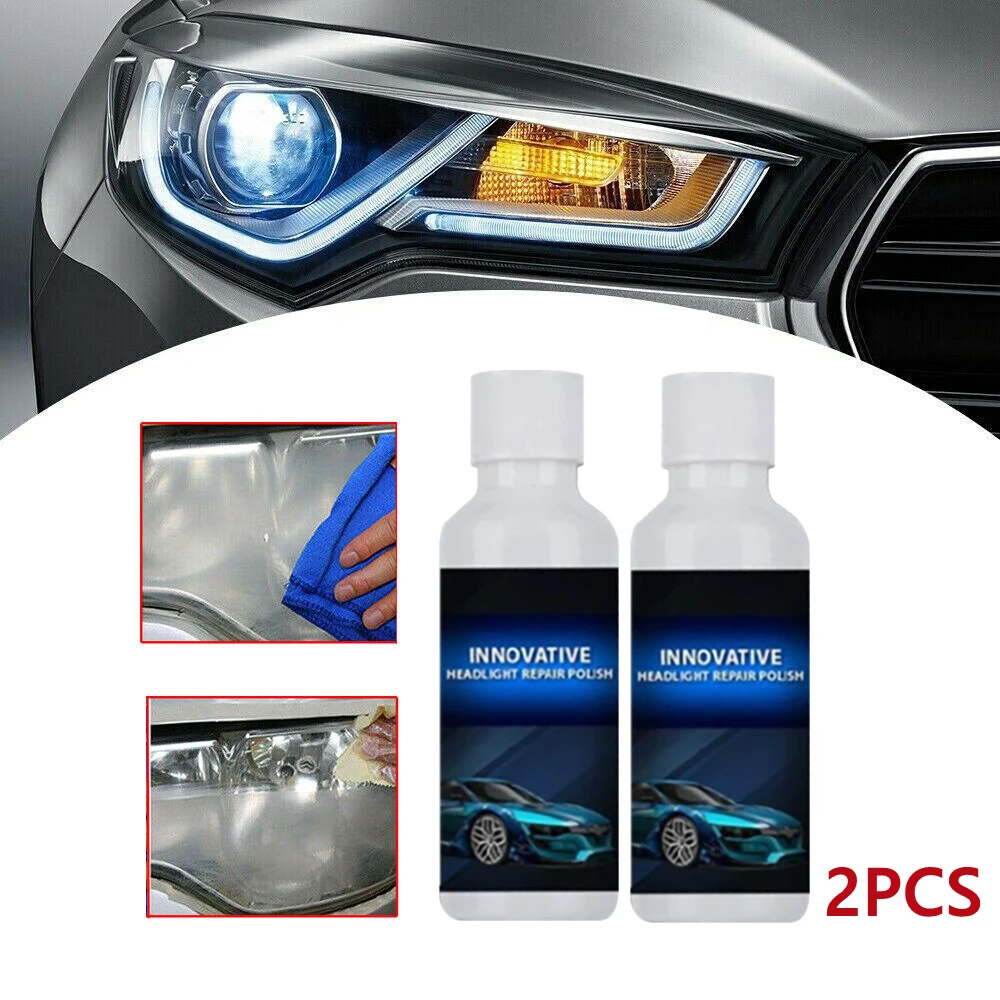 Kit de restauración de luz, reparación de faros de coche, limpieza automática, pasta de pulido de vidrio, barniz de renovación de faros para faros de coche