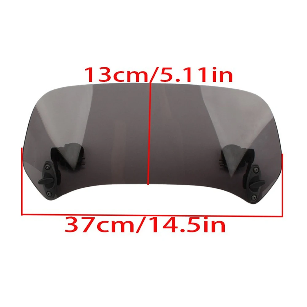 

1pc Large Motorcycle Modified Windshield Adjustable Angle Deflector Reduce Noise With Complete Accessories Transparent/Grey