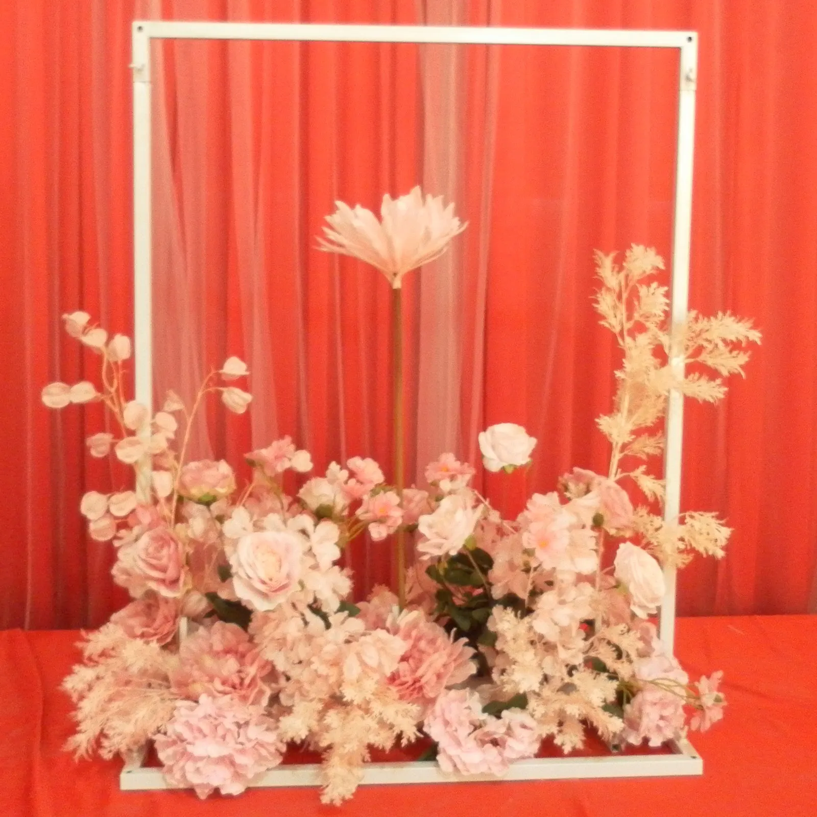 Imagem -05 - Casamento Arco Backdrop Stand Sinal de Boas-vindas Metal Quadrado Decoração do Partido Branco 1x0.75m