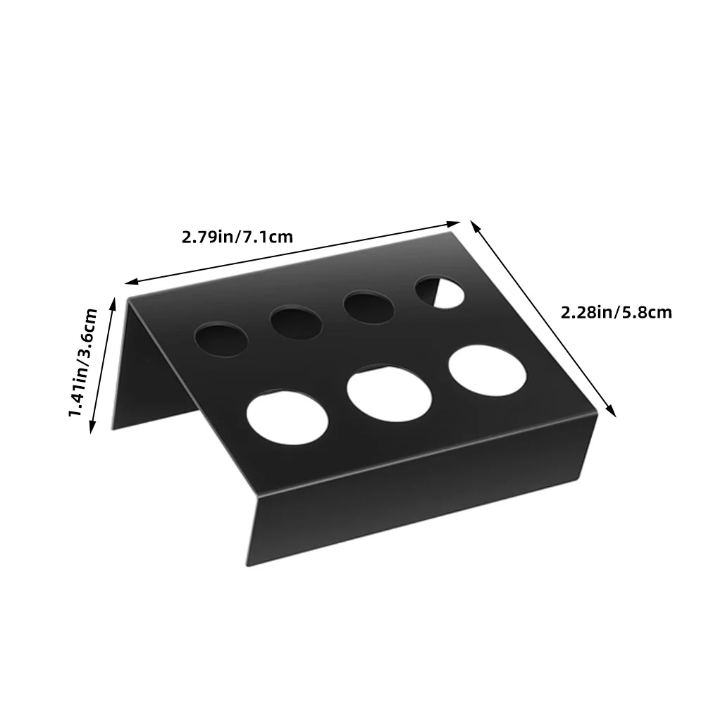 3 قطعة رف الصباغ الحديدي مستطيلة 7 ثقوب دائم المعادن الوشم الحبر كأس حامل أسود تصميم جدار جبل الفنان الرسام مجوهرات
