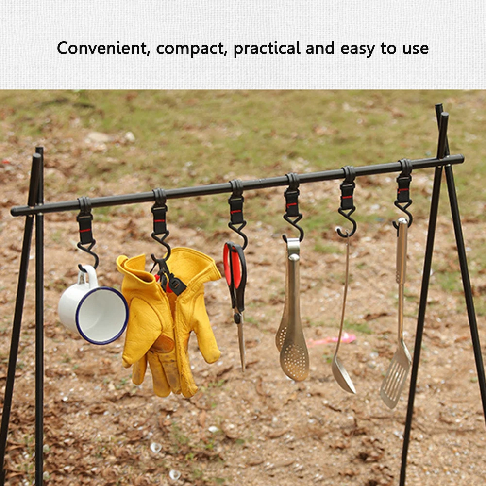 5pcs/10pcs Moveable Storage Hook Multifunctional Outdoor Tools Camping Moveable Hooks S-Shaped Hook for All People for Hiking
