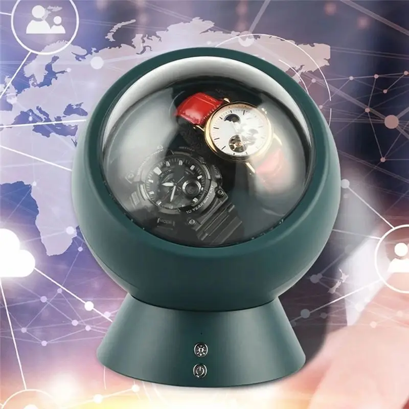 A95D-Mechanical Watch Winders For Automatic Watches Watch Box Can Use Batteries Watch Box Green