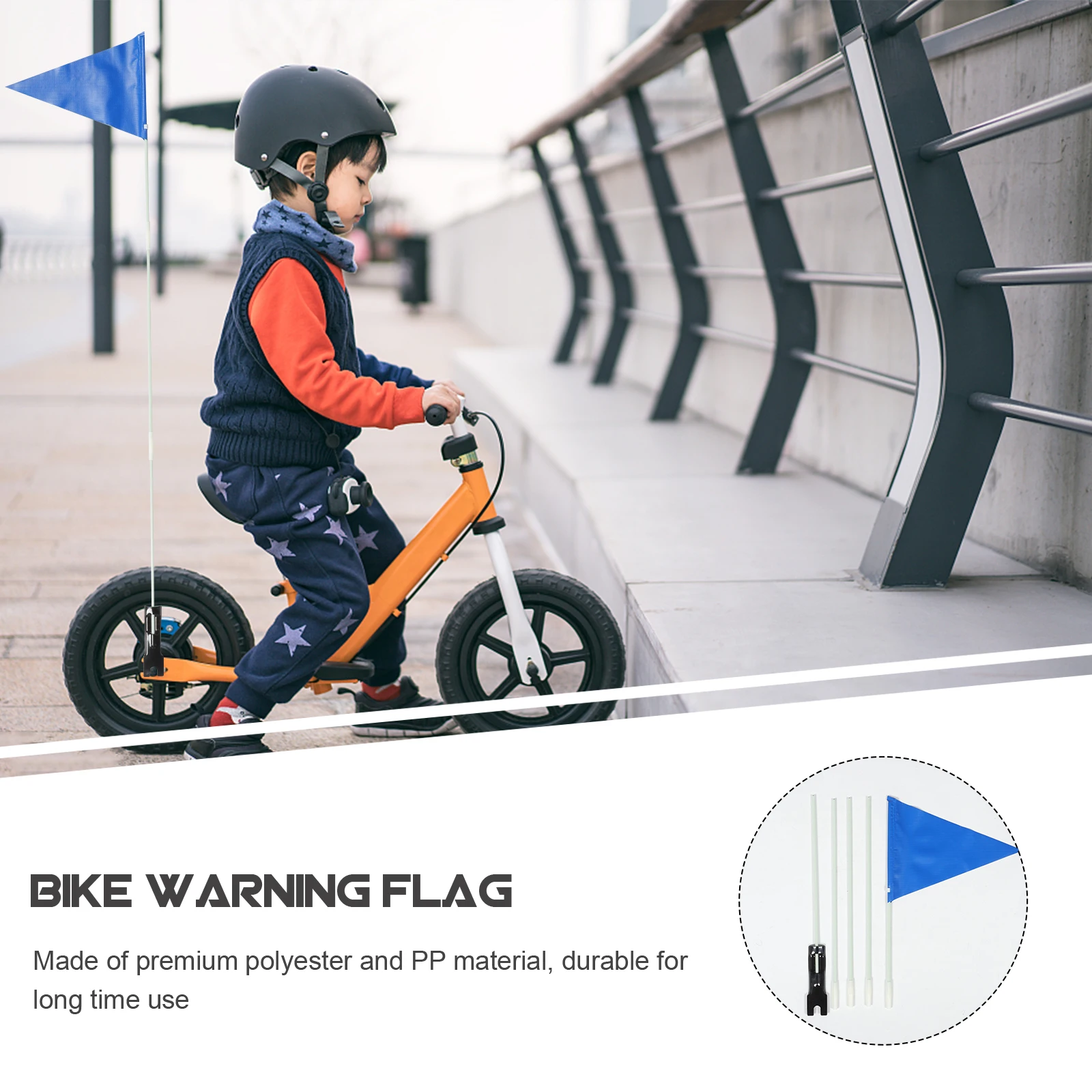 

1 Set Of Bike Safety Flag Adjustable Triangle High Visibility Waterproof Flagpole For Bicycle Handlebar Cycling Accessories