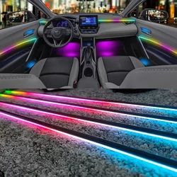 Colorful Car Ambient Lights18in1 Automobile atmosphere lamp acrylic light guide strip decorative car atmosphere light 64 color