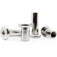 M3 M4 M5 M6 M8 M10 5-120mm long 304 Stainless Steel Flat Hexagon Socket Head Furniture Rivet Insert Joint Sleeve Connector Nut