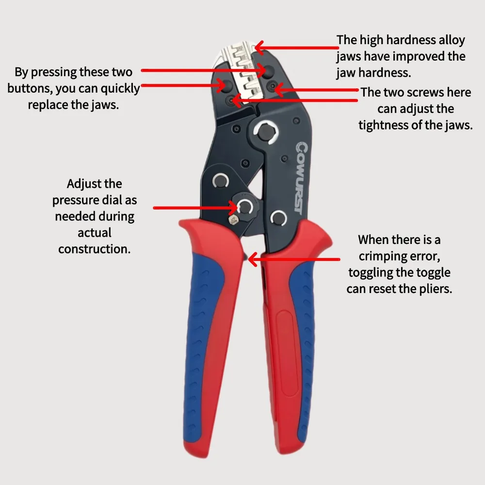 Ratschen-Schnellwechsel-Crimpzange SN-68 mit 6 Backen für Kfz-Klemmen, Dupont-Klemmen, Draht-Crimpwerkzeugsatz