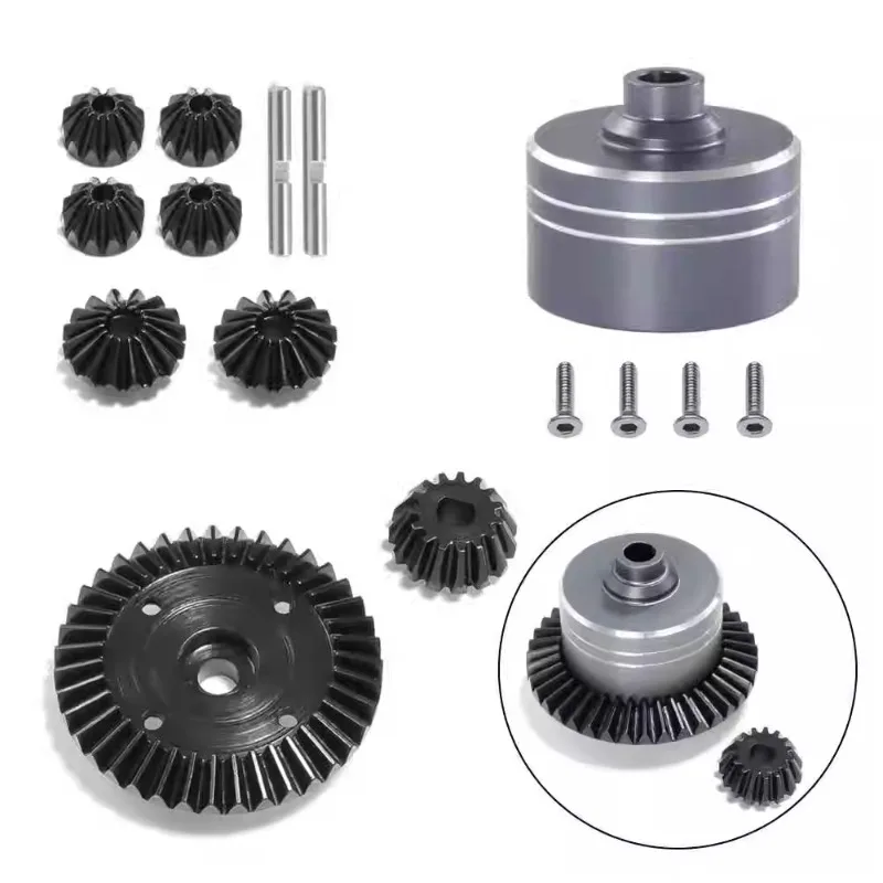 45# Steel Gear Differential Set with 7075 Alloy Case for TAMIYA XV02/TT02/TT02B RC Car – High Strength Upgrade Parts