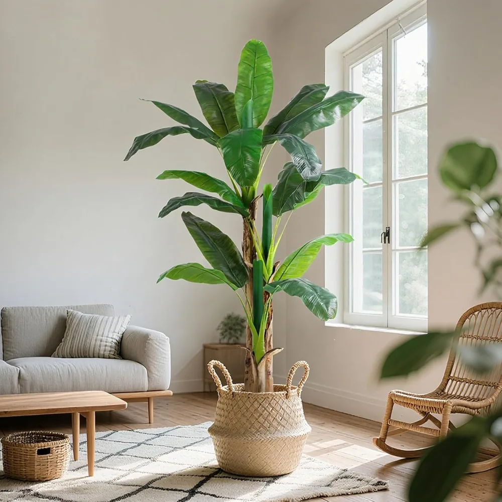 

A 6-foot Tall Artificial Banana Tree, A Fake Banana Leaf Plant, with 17 Fake Banana Leaves