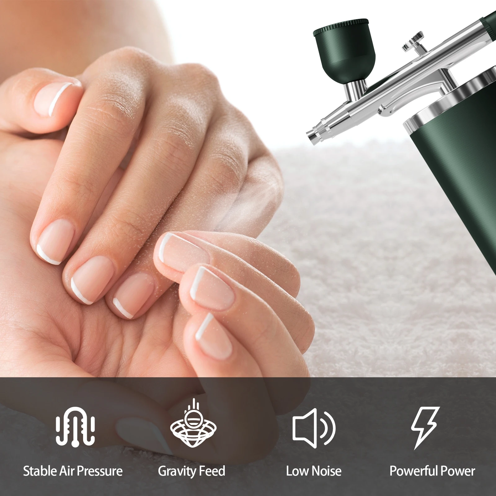 Pistolet de pulvérisation d'ongles professionnel, aérographe pour Nail Art, outil de peinture en aérosol pour Nail Art