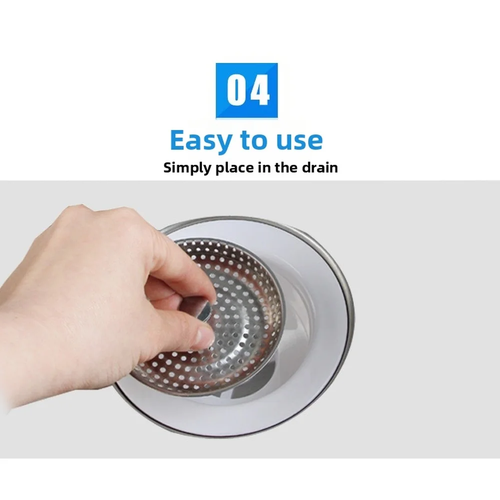 SUS304 Stainless Steel Hair Catcher Filter for Salon Shampoo Bowl Sink 80mm Drain Opening 80-85mm Inner Diameter Fit