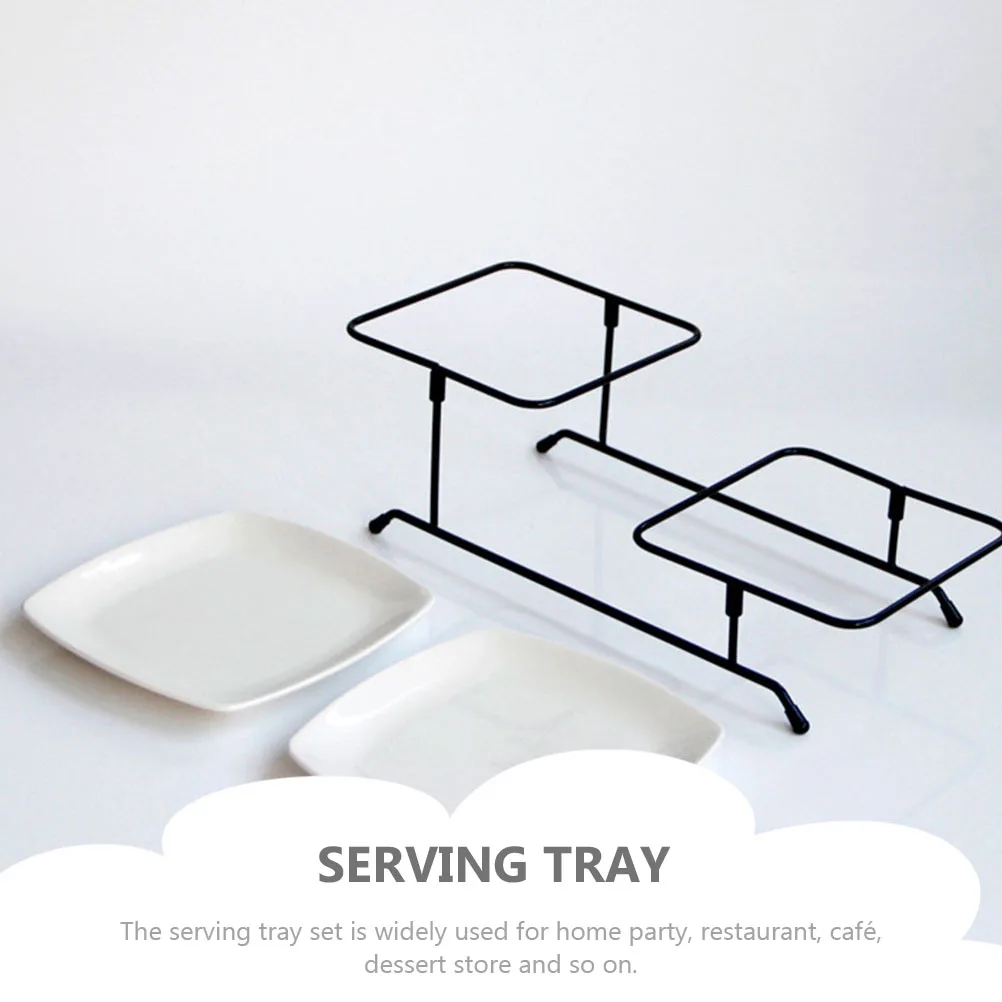 

1Set Fashionable Double-Tier Design Cake Display Tray Dried Fruits Snack Storage Organizer Restaurant Cafe Home Use