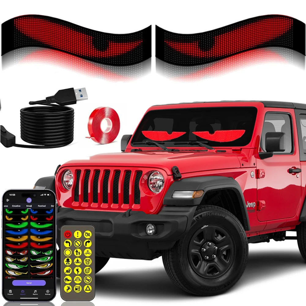 LED Matrix Pixel Panel Truck Eye Bluetooth APP Flexible Screen Night Light DIY Programmable Flexible For Car Store Hotel Bar