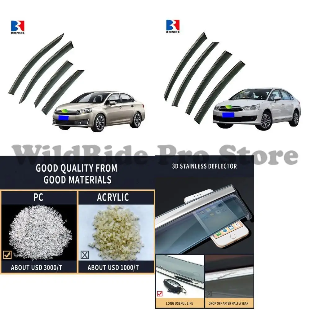 

1 set Injection Deflector PC Sun Visor for Citroen C4 C-QUATRE 2008-2016