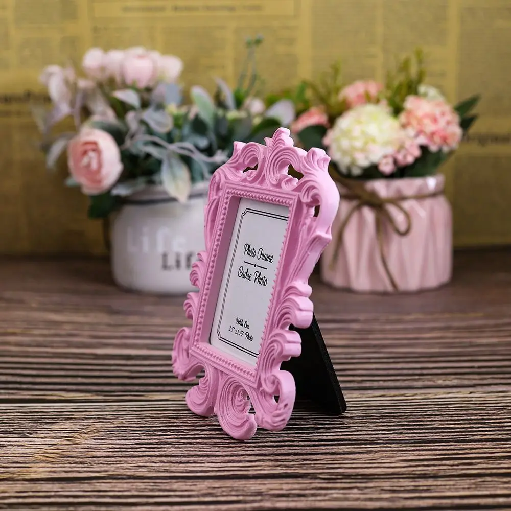 Mini Square Wedding Photo Frame Resin Wedding Home Decor Retro Photo Frame Photo Prop Tabletop Photo Frame