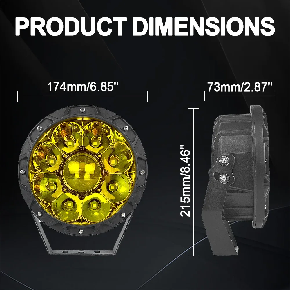 1/2pcs 7Inch Car Search Light Spotlight Led Bulb for Long Range 4X4 Driving Off Road 12V 24V Flood Beams Car Truck Atv Suv