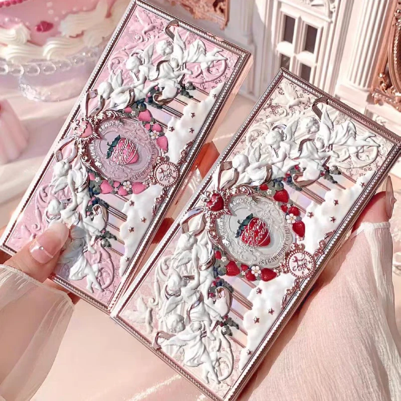 Flower Knows Strawberry Cupid Collection Матовые блестящие тени для век Палитра теней для лица Highlight Blush Палитра стойкого макияжа