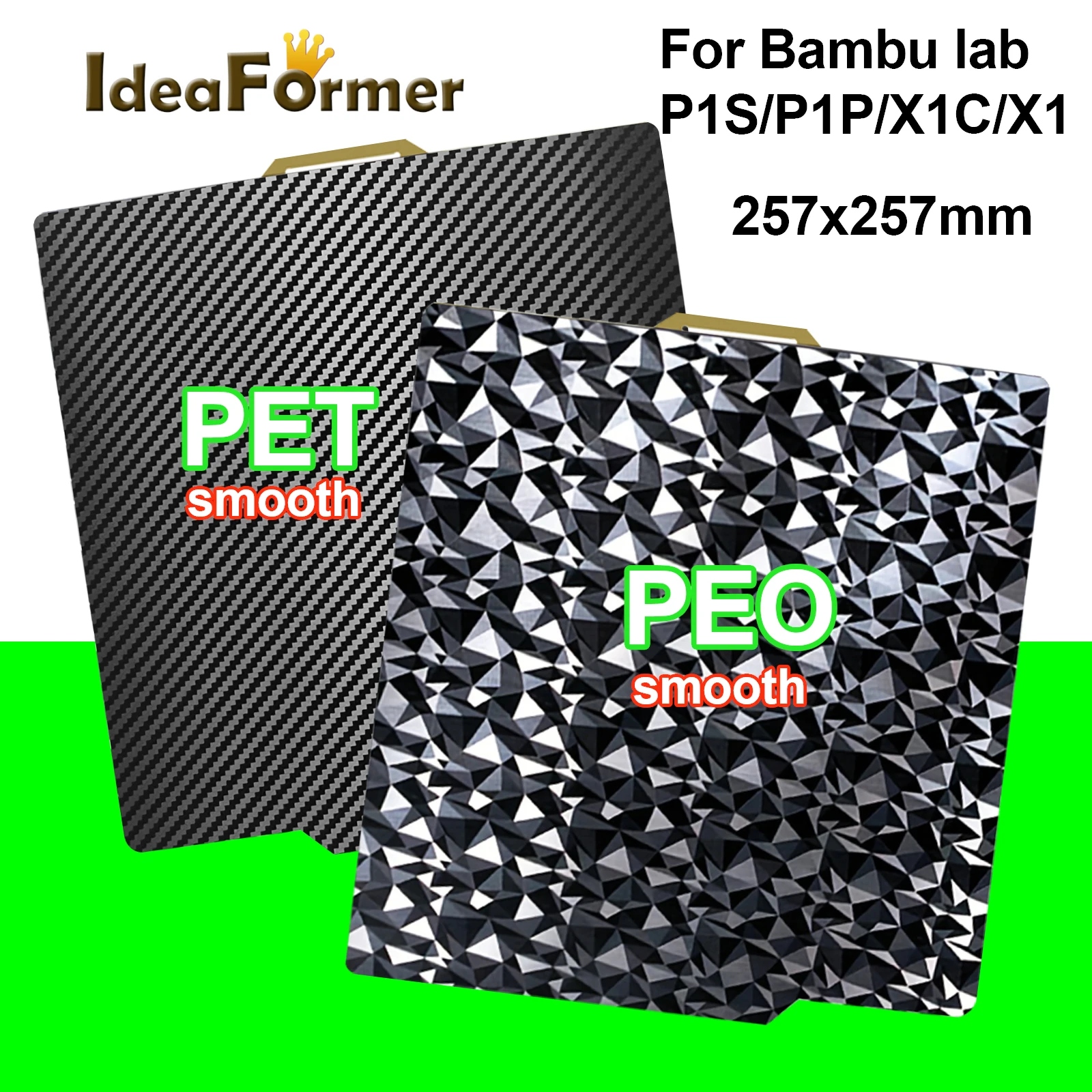 

Peo pet двухсторонний пружинный стальной лист PET PEO, сборная пластина для Bambu Lab P1p, пластина P1S X1 X1C Bambulab Peo 257x257, сборная пластина
