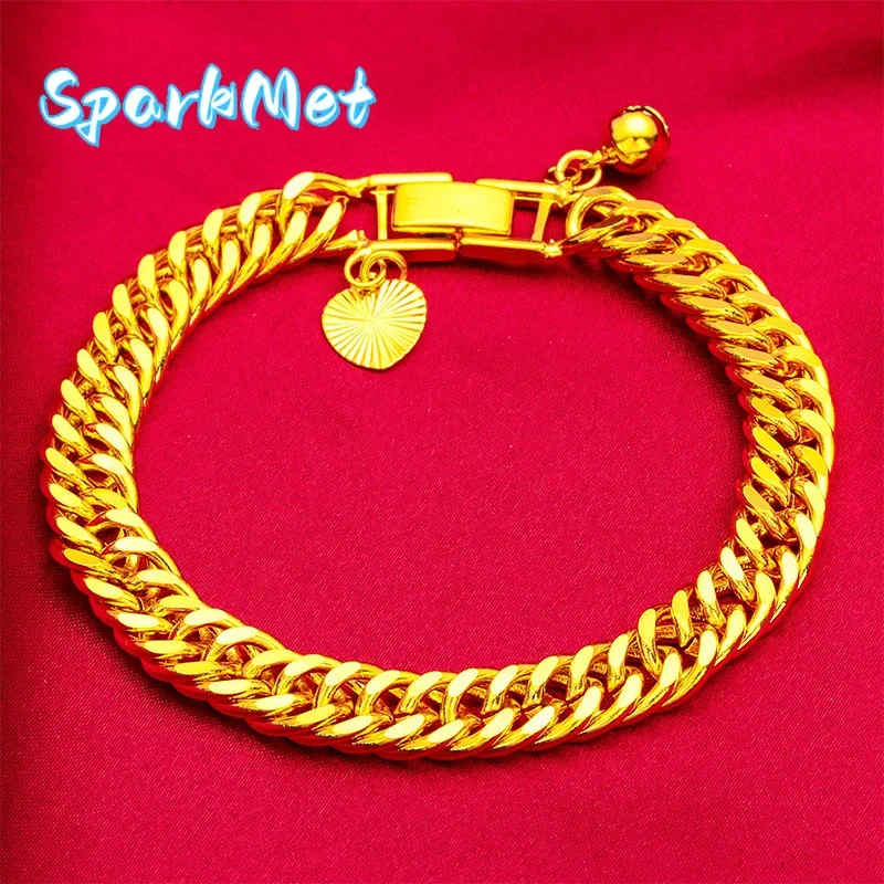 

Браслет Sparkmet24K Gold Bell из золота 24K | Золото 999 пробы, 3D-дизайн в виде колокольчика, очаровательные звонки с эффектом движения, яркий дизайн для повседневной носки.