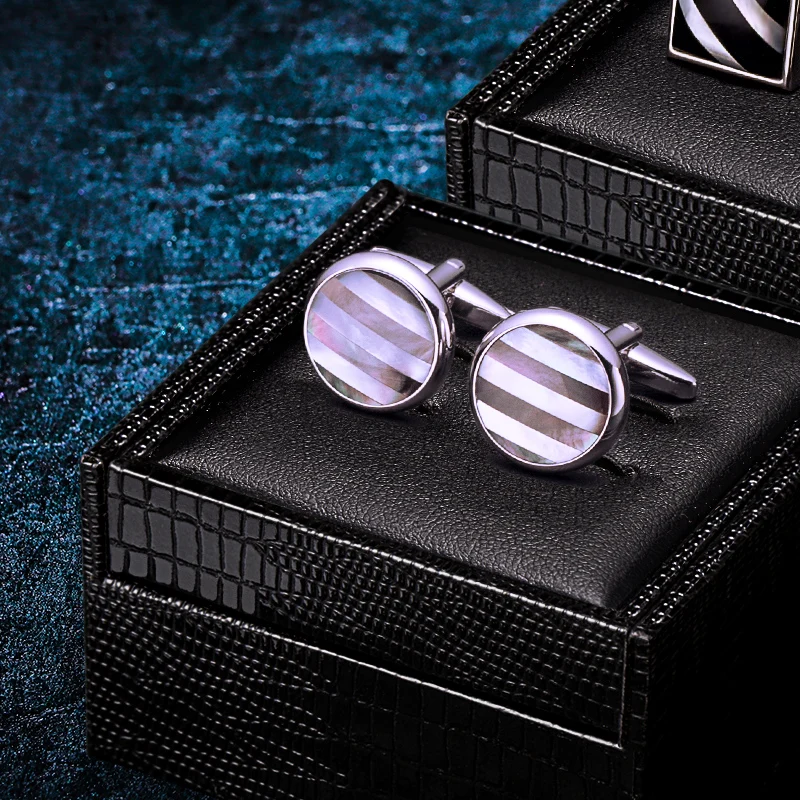 

KFLK Jewelry shirt cufflinks for mens Brand Coloured Shell cuff links Button Gift High Quality Luxury Wedding Male guests