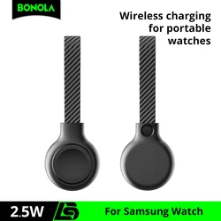 Carregador de relógio cordão trançado bonola para Samsung Watch, carregador sem fio portátil para Galaxy Watch 4, 5 Classic, Type C, 7, 6, 5