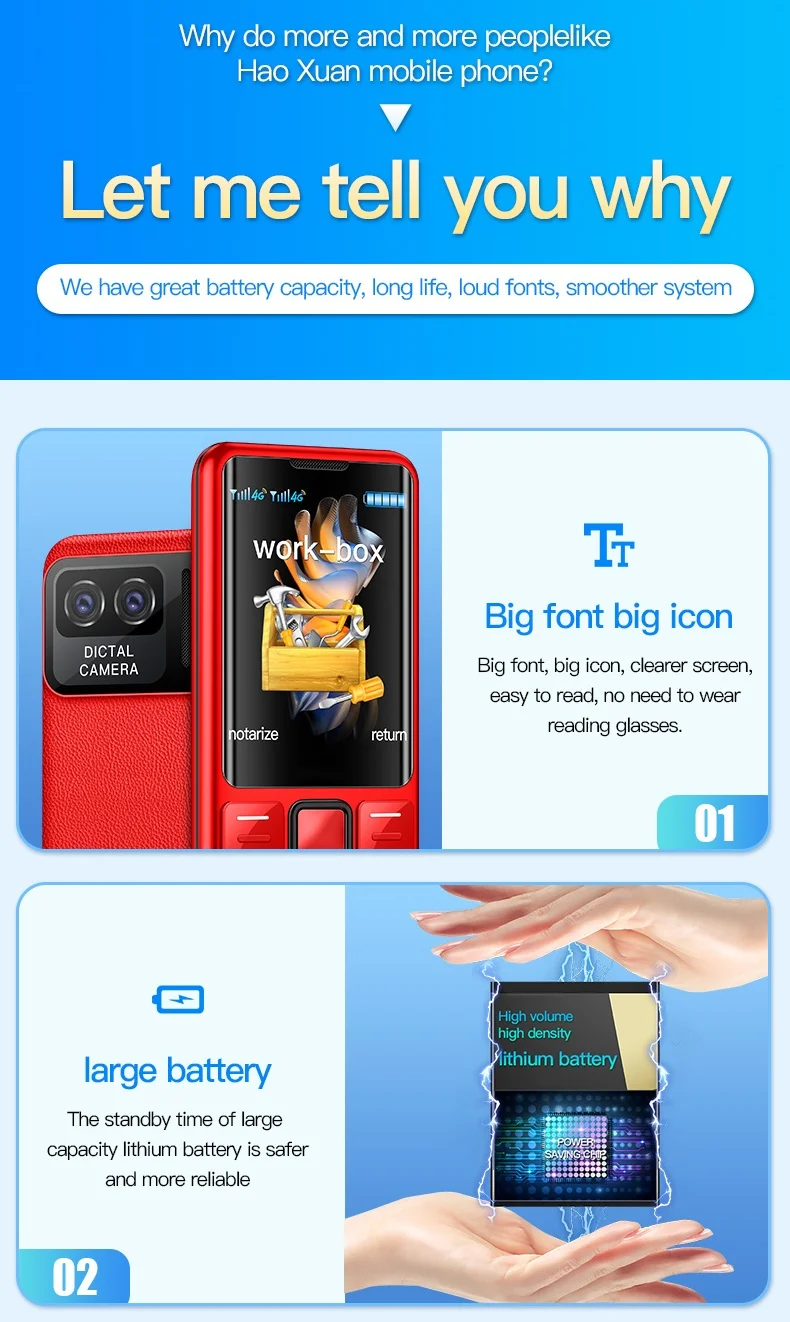 I79 (H6) 4G Elderly Mini Cellphone 2.4Inches TFT Screen 32MB RAM No Camera Torch Dual SIM English Keyboard Mobile Phone