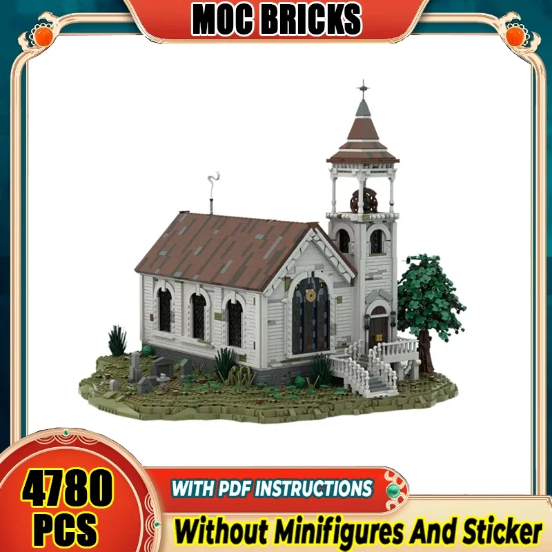 

Popular Game Model Moc Building Bricks Western Redemption Church Technology Modular Blocks Gift Christmas Toys DIY Sets Assembly