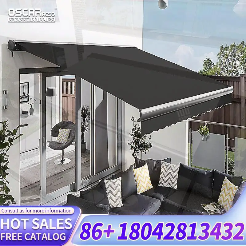 Outdoor Electric Automatic Roller Blinds Waterproof Windproof for Patio Gazebo Shade Modern UV Fire Protection Retractable Awnin