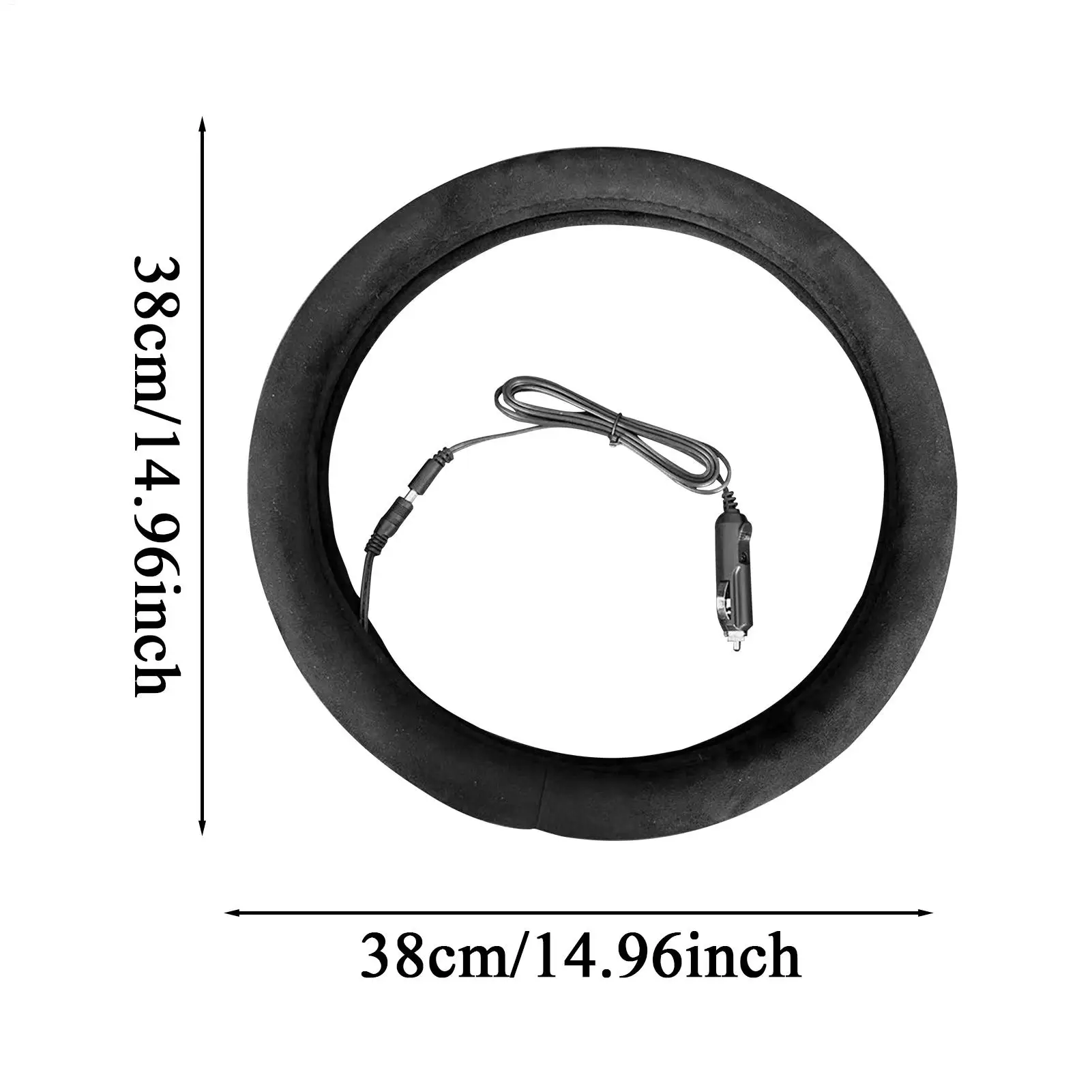 12V Steering Wheel Warmer Cover, Soft Breathable Heated Auto Supplies for Truck, Pickup, RV & Daily Commute, car accessories
