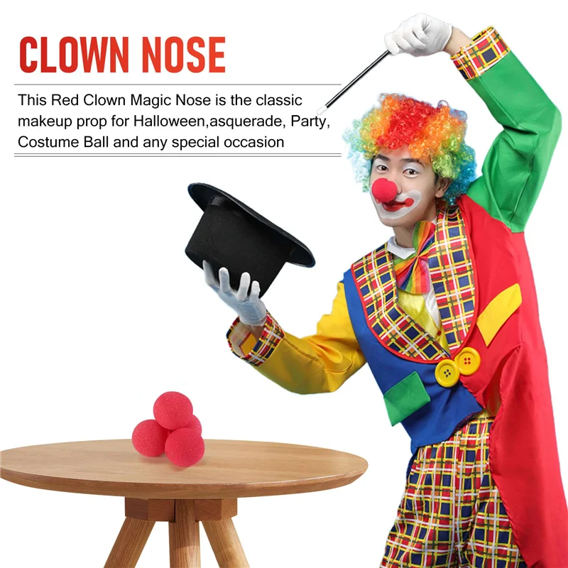 

B24B 10Pcs Adorable Red Ball Sponge Clown Nose For Party Wedding Decoration Christmas Halloween Costume Magic Dress Accessories