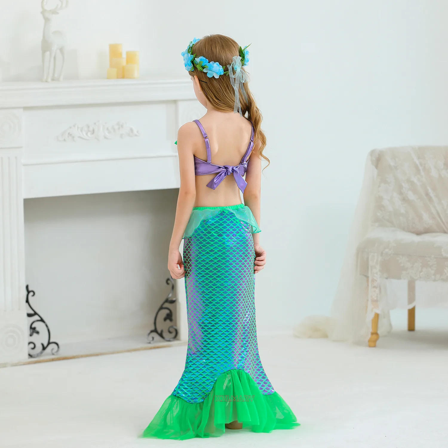 Girl Lady Princess Mermaid Ariel Costume For Girls Cosplay Carnival Birthday Party Prom Clothes Summer Dress Vestido