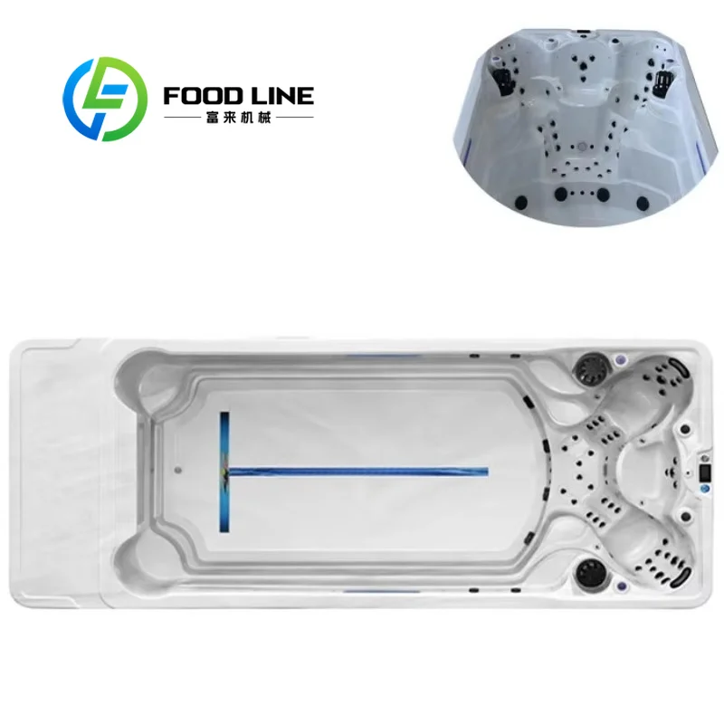 Swim Spa Whirlpool Bathtub 5.82m Outdoor 6 Person Acrylic Digital Control Heated Jet Tub for Sale 220V High Quality UV Light