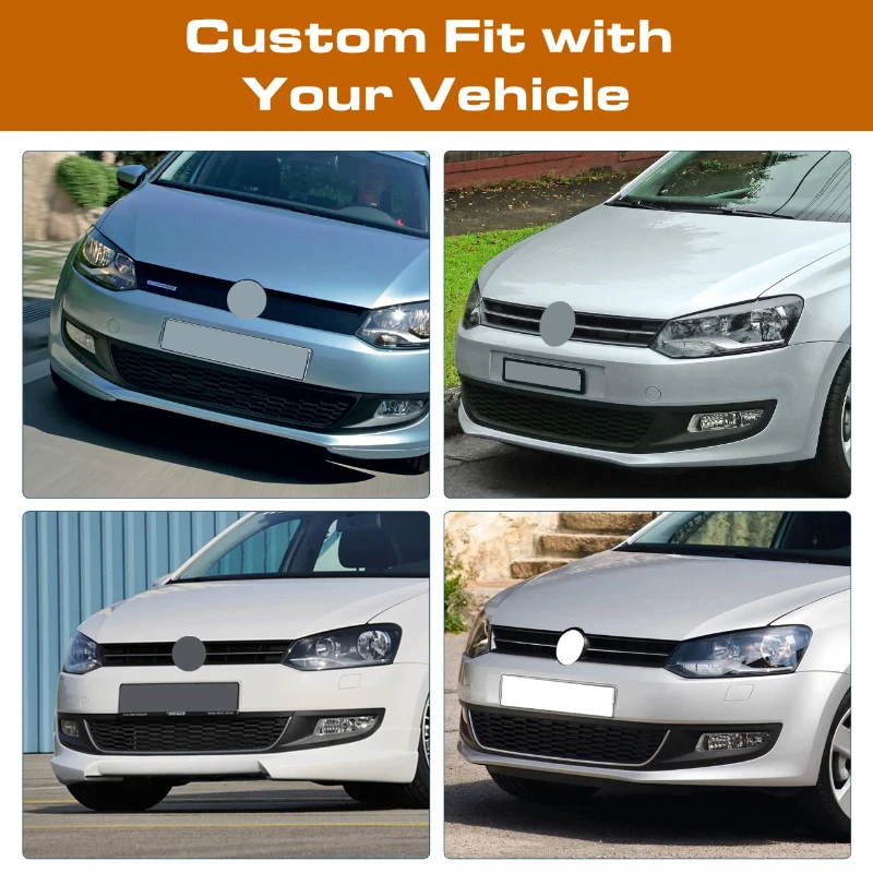 3X المصد الأمامي السفلي مركز مصبغة ترقية مجموعة لشركة فولكس فاجن بولو 6R 2009 ~ 2014 الضباب مصباح غطاء مصبغة الضباب ضوء الشواية اكسسوارات السيارات