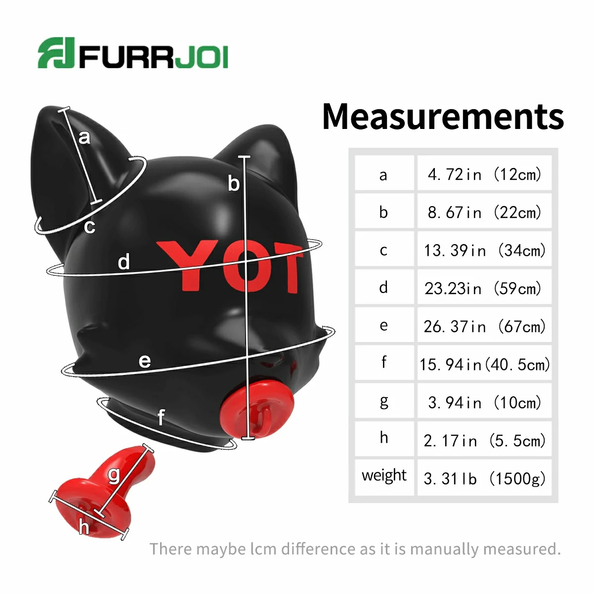 Furrjoi Silicone Ico Drone Mask Furry Fetish Fursuit Pet Play Hood with Lollipop for Cosplay Costume Halloween Patty