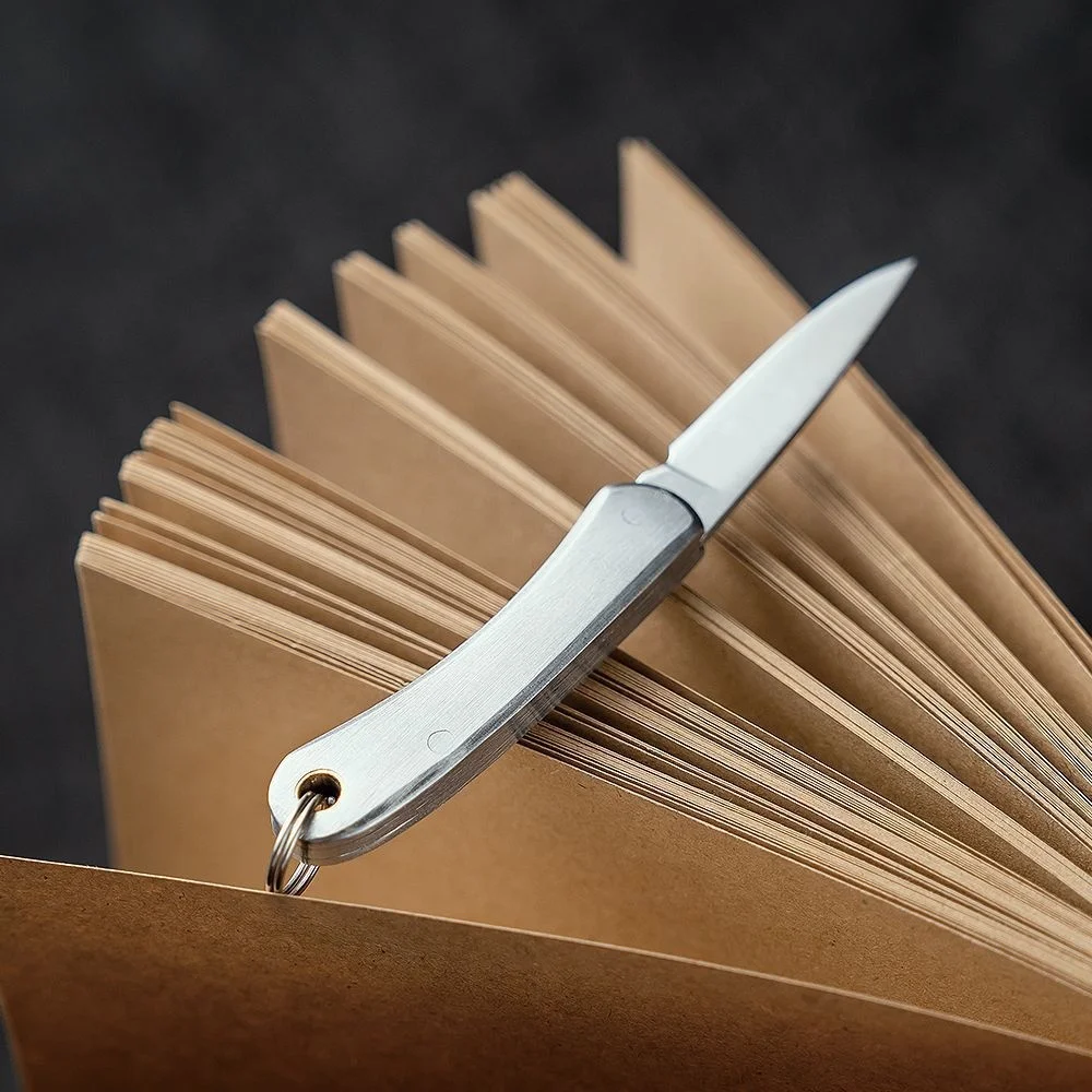Mini Stainless Steel Folding Knife Keychain Portable Pocket Key Ring EDC Utility Knife Outdoor Camping Cutter Unboxing Tools