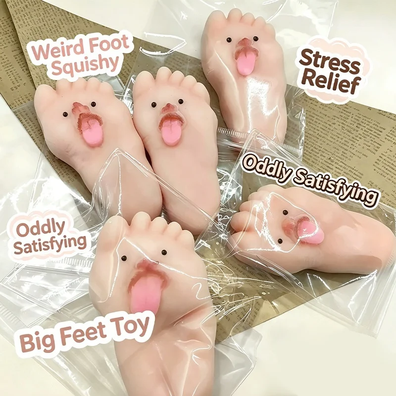 Novelty Shaped Funny Foot Toy Soft Deformable TPR Squishy Stress Relief Anxiety Release Toy For Squeeze Play Bad Taste Gift
