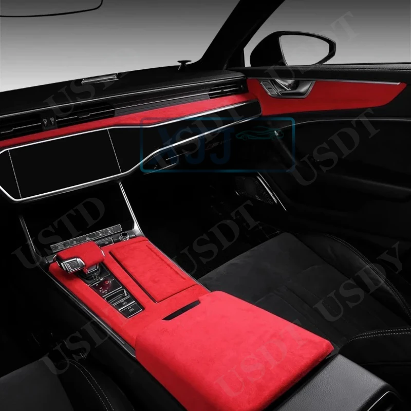 

Made of Alcantara Suede Interiors Parts Fit For Audi A6 A7 2020 2021 2022 2023 Central Control Panel Armrest Dashboard Pad Cover