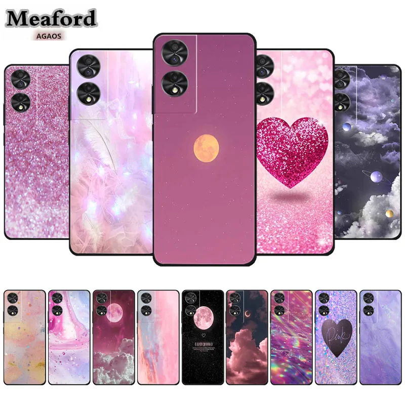 Back Colour Case For TCL 50 XE 5G Luxury Soft Silicone Protective Phone Cover for TCL 50 SE Case TPU Funda Lovely Moonlight Capa