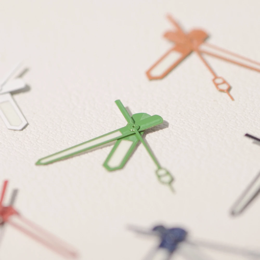 أخضر أحمر أبيض أزرق برتقالي أسود ساعات مؤشرات الغوص الأيدي الساعات الإبر الأخضر C3 مضيئة لحركة NH34 NH35 NH36